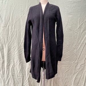 Black GAP Long Open Cardigan Knit Sweater, Size Medium